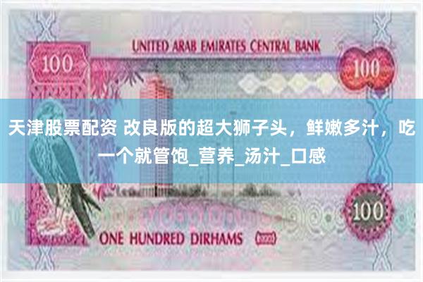 天津股票配资 改良版的超大狮子头，鲜嫩多汁，吃一个就管饱_营养_汤汁_口感