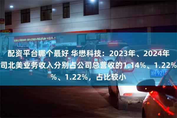 配资平台哪个最好 华懋科技：2023年、2024年前三季度公司北美业务收入分别占公司总营收的1.14%、1.22%，占比较小