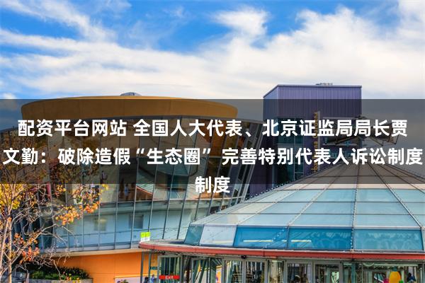 配资平台网站 全国人大代表、北京证监局局长贾文勤：破除造假“生态圈” 完善特别代表人诉讼制度