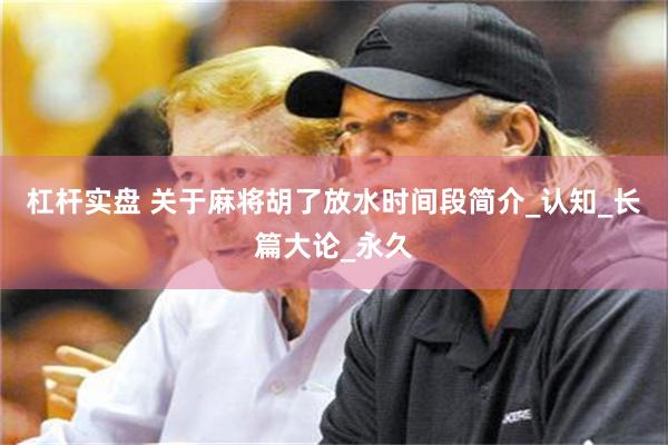 杠杆实盘 关于麻将胡了放水时间段简介_认知_长篇大论_永久