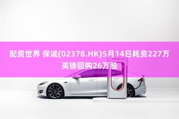 配资世界 保诚(02378.HK)5月14日耗资227万英镑回购26万股