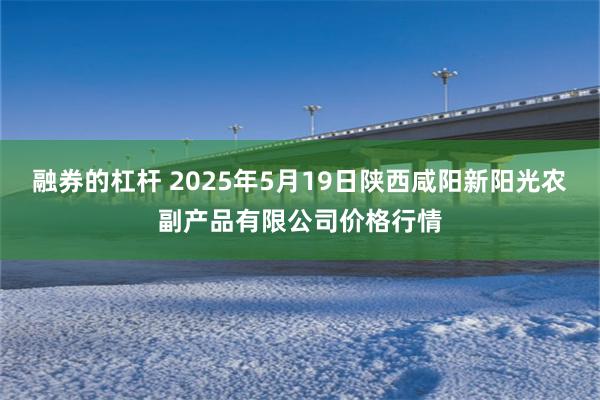融券的杠杆 2025年5月19日陕西咸阳新阳光农副产品有限公司价格行情