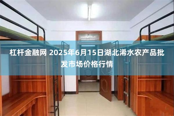 杠杆金融网 2025年6月15日湖北浠水农产品批发市场价格行情