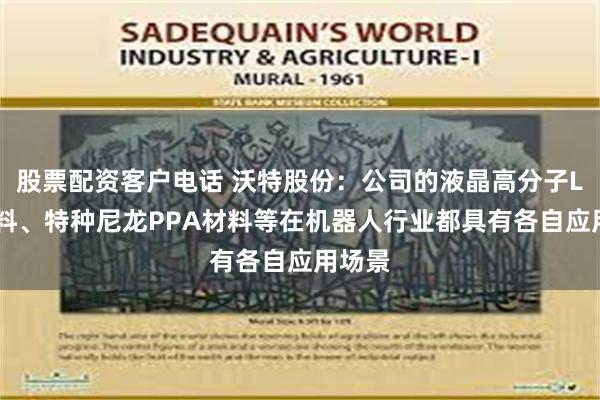 股票配资客户电话 沃特股份：公司的液晶高分子LCP材料、特种尼龙PPA材料等在机器人行业都具有各自应用场景