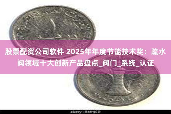 股票配资公司软件 2025年年度节能技术奖：疏水阀领域十大创新产品盘点_阀门_系统_认证