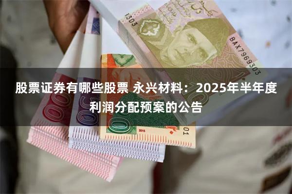 股票证券有哪些股票 永兴材料：2025年半年度利润分配预案的公告